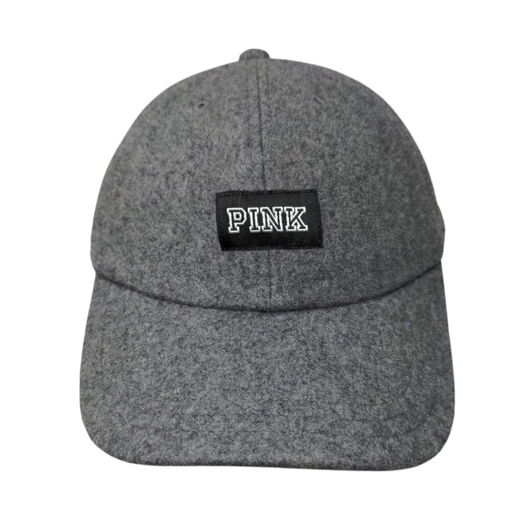 PINK Slideback Hat Gray One Size Adjustable Fleece 6 Panel Victoria's Secret